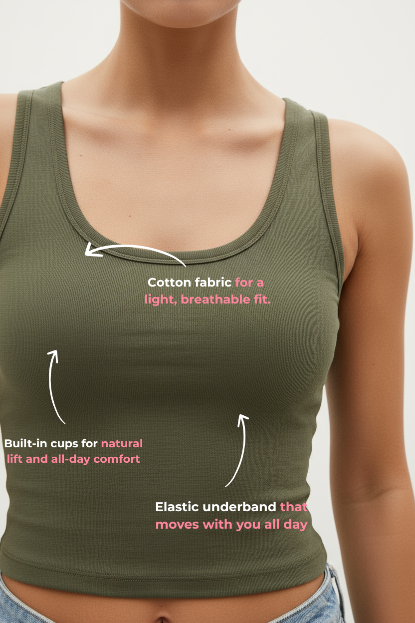 No-Bra Tank Dark Green